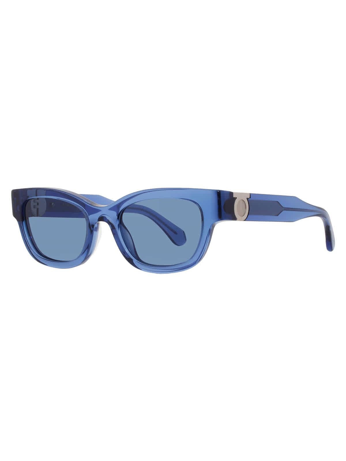 Ferragamo Blue Square Ladies Sunglasses #265784f84b